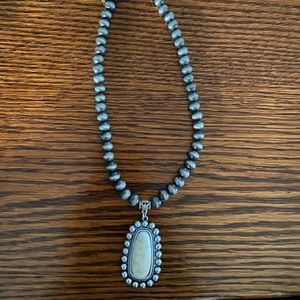Navajo pearl and white buffalo necklace
